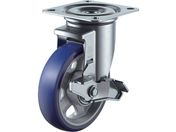 ユーエイ/プレート式 自在 キャスター プレミアムウレタン 車輪径100mm ストッパー付き PMタイプ PMS-DS型 取付寸法74×74 67×67 PMS-100APUDS-BC