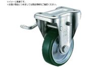 ユーエイ/プレート式 固定 キャスター ウレタン 車輪径150mm ストッパー付き Jタイプ KB L 型 取付寸法100×56 UWKB-150L