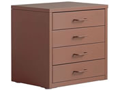 宮武製作所/ドロワーキャビネット Muun 4段 コーラルピンク/DCB-4D