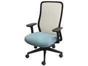 Netforce/シースルーチェア 肘付き ブラックフレーム/ネモフィラブルー