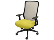 Netforce/シースルーチェア 肘付き ブラックフレーム/ミモザイエロー