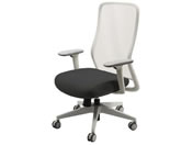 Netforce/シースルーチェア 肘付き ホワイトフレーム/ナイトブラック