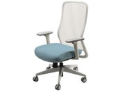 Netforce/シースルーチェア 肘付き ホワイトフレーム/ネモフィラブルー