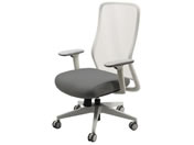 Netforce/シースルーチェア 肘付き ホワイトフレーム/スレイトグレー