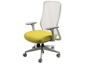 Netforce/シースルーチェア 肘付き ホワイトフレーム/ミモザイエロー