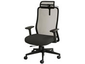 Netforce/シースルーチェア 肘・ヘッド・ハンガー付 ブラック/ナイトブラック