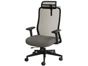 Netforce/シースルーチェア 肘・ヘッド・ハンガー付 ブラック/スレイトグレー