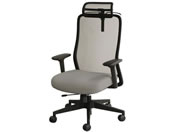 Netforce/シースルーチェア 肘・ヘッド・ハンガー付 ブラック/ストーングレー