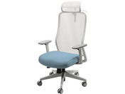 Netforce/シースルーチェア 肘・ヘッド・ハンガー付 ホワイト/ネモフィラブルー