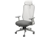 Netforce/シースルーチェア 肘・ヘッド・ハンガー付 ホワイト/スレイトグレー