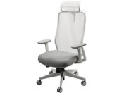 Netforce/シースルーチェア 肘・ヘッド・ハンガー付 ホワイト/ストーングレー