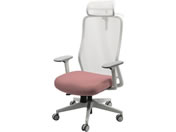 Netforce/シースルーチェア 肘・ヘッド・ハンガー付 ホワイト/ダリアレッド