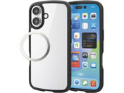 エレコム/iPhone17 耐衝撃ケース ガラス ブラック/PM-A25ATSLFCGBK