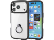 エレコム/iPhone17Pro 耐衝撃ケース リング 黒/PM-A25CTSLFCRBK