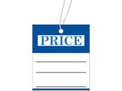 ササガワ/提札 四角型 青 PRICE 500枚/18-3336