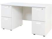 Netforce/NUTS(ナッツ) 両袖机 2+2段 W1200×D600 WH