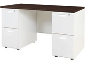 Netforce/NUTS(ナッツ) 両袖机 2+2段 W1200×D600 DBR*WH