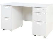 Netforce/NUTS(ナッツ) 両袖机 2+3段 W1200×D600 WH