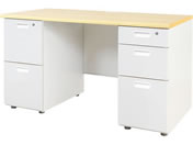 Netforce/NUTS(ナッツ) 両袖机 2+3段 W1200×D600 NA*WH