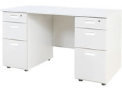 Netforce/NUTS(ナッツ) 両袖机 3+3段 W1200×D600 WH