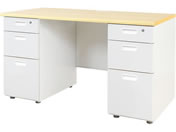 Netforce/NUTS(ナッツ) 両袖机 3+3段 W1200×D600 NA*WH