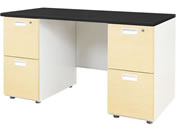 Netforce/NUTS(ナッツ) 両袖机 2+2段 W1200×D600 BK*NA