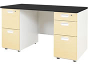 Netforce/NUTS(ナッツ) 両袖机 2+3段 W1200×D600 BK*NA