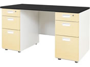 Netforce/NUTS(ナッツ) 両袖机 3+3段 W1200×D600 BK*NA