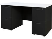 Netforce/NUTS(ナッツ) 両袖机 2+2段 W1200×D600 WH*BK