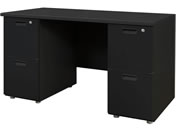 Netforce/NUTS(ナッツ) 両袖机 2+2段 W1200×D600 BK