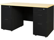 Netforce/NUTS(ナッツ) 両袖机 2+3段 W1200×D600 NA*BK