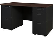 Netforce/NUTS(ナッツ) 両袖机 2+3段 W1200×D600 DBR*BK