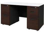 Netforce/NUTS(ナッツ) 両袖机 2+3段 W1200×D600 WH*DBR