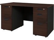 Netforce/NUTS(ナッツ) 両袖机 2+3段 W1200×D600 DBR