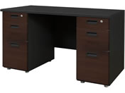 Netforce/NUTS(ナッツ) 両袖机 3+3段 W1200×D600 BK*DBR