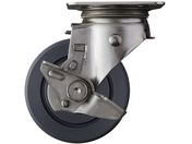 ハンマー/ステンレス製プレート式キャスター プレート式ステンレスキャスター 自在 ストッパー付 車輪径100mm MCナイロン Sシリーズ 313S-MCB100