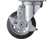 ハンマー/旋回式ゴム車輪 100mm ストッパー付 413S-R100
