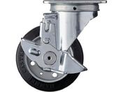 ハンマー/旋回式ゴム車輪 ローラーベアリング 100mm ストッパー付 413S-RB100