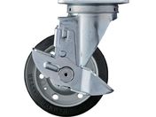 ハンマー/旋回式ゴム車輪 ローラーベアリング 125mm ストッパー付 413S-RB125