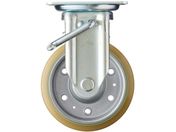 ハンマー/プレート式キャスター プレート式キャスター 固定 ストッパー付 車輪径150mm ウレタン車輪 スチールホイール・ラジアルボールベアリング 413JRP-UBB150
