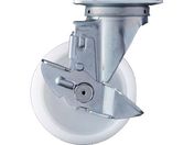 ハンマー/旋回式ナイロン車輪 125mm ストッパー付 413S-N125
