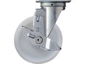 ハンマー/旋回式ナイロン車輪 150mm ストッパー付 413S-N150