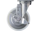 ハンマー/旋回式ナイロン車輪 ローラーベアリング 150mm ストッパー付 413S-NRB150