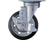 ハンマー/旋回式ゴム車輪 125mm ストッパー付 419S-R125