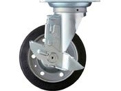 ハンマー/旋回式ゴム車輪 150mm ストッパー付 419S-R150