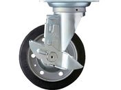 ハンマー/旋回式ゴム車輪 ローラーベアリング 150mm ストッパー付 419S-RB150