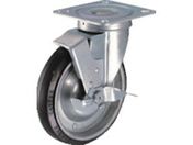 ハンマー/旋回式ゴム車輪 ローラーベアリング 200mm ストッパー付 419S-RB200