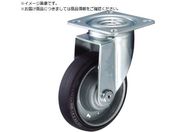 ハンマー/プレート式キャスター 自在 車輪径100mm ゴム車輪 ボールベアリング 4202S-1RB100