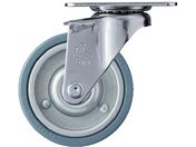 ハンマー/プレート式キャスター 自在 ゴム車輪 スチールホイール 75mm Eシリーズ 420E-PR75