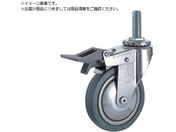 ハンマー/ねじ込み旋回式ゴム車輪 125mm トータルロック915EA-PR125
